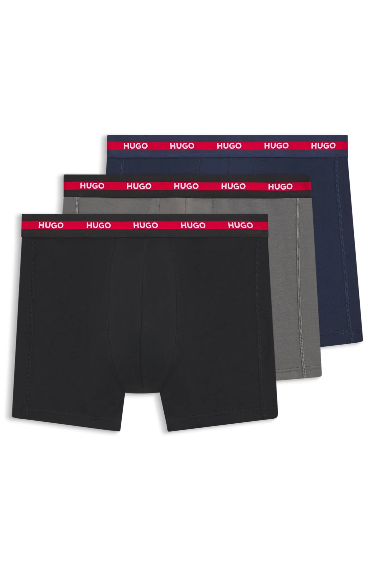 THREE-PACK OF STRETCH-COTTON BOXER BRIEFS WITH LOGOS - 1