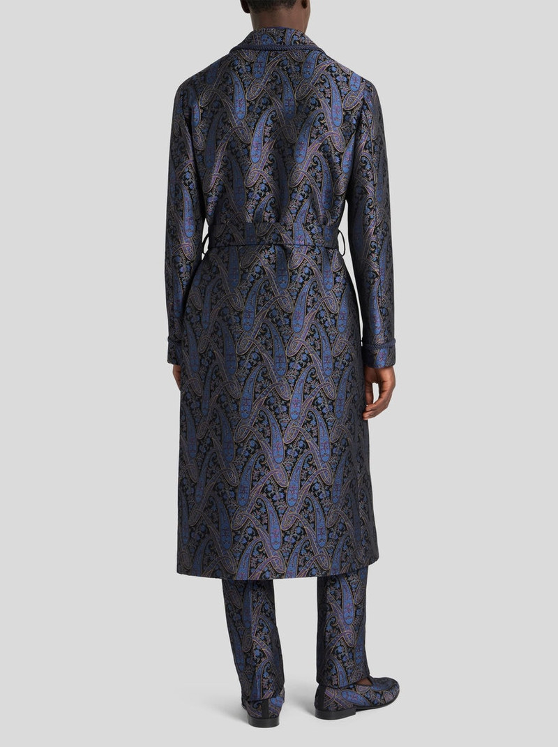 CHENILLE JACQUARD ROBE COAT WITH METALLIC PAISLEY MOTIF 4