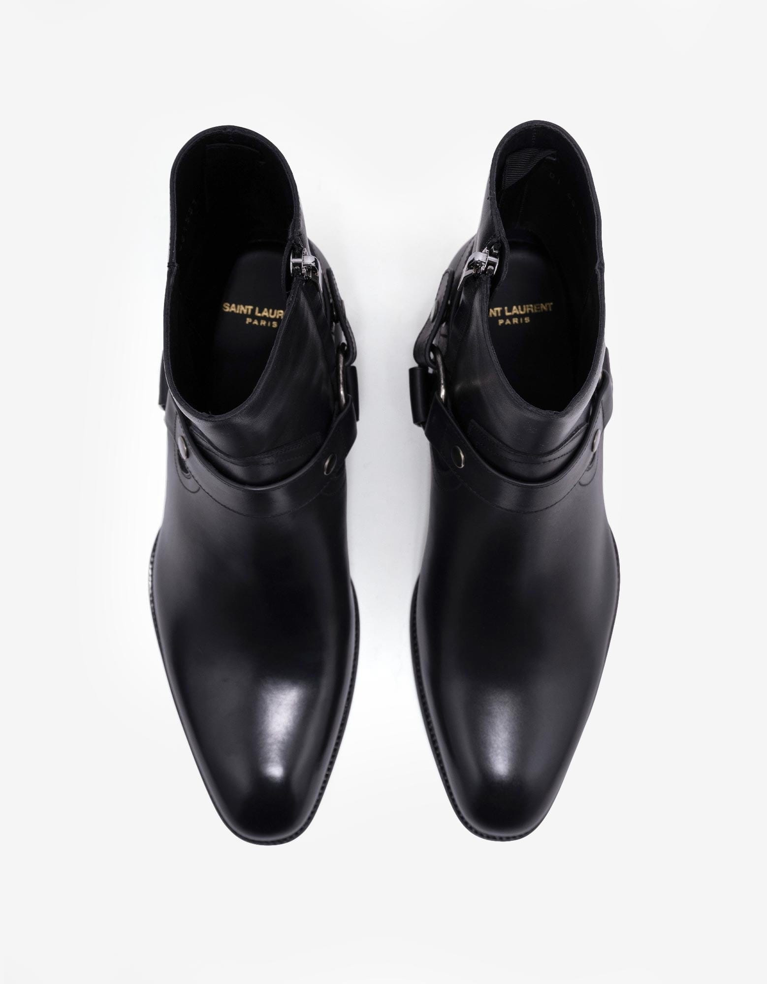 Saint Laurent Black Wyatt 40 Harness Boots - 6