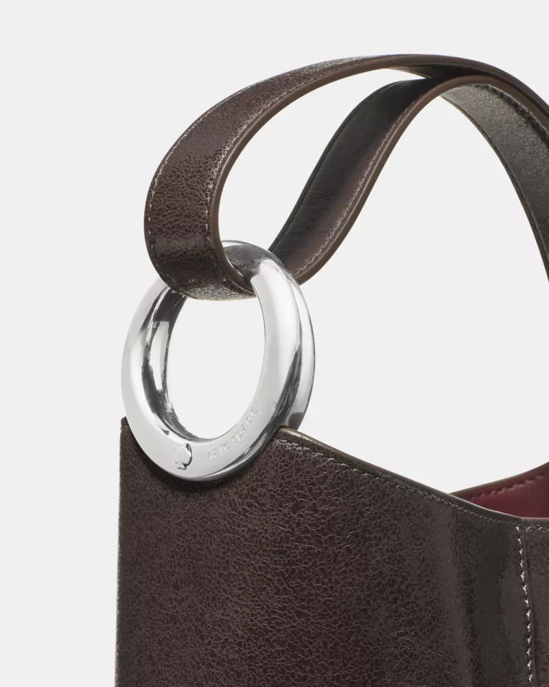 Halo Glazed Leather Mini Bucket Bag 7