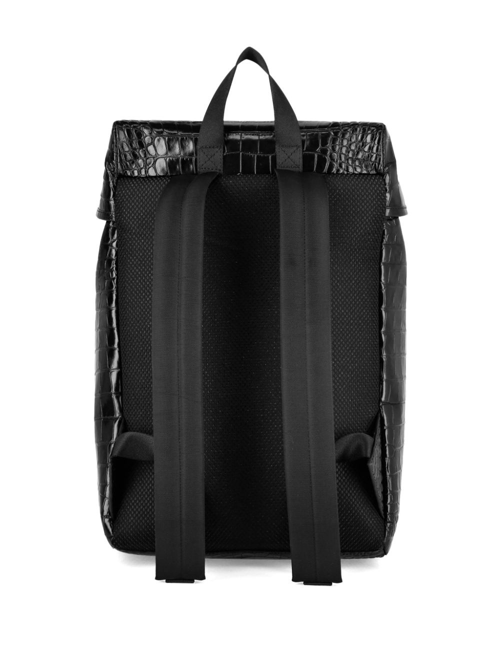 crocodile-embossed leather backpack - 3