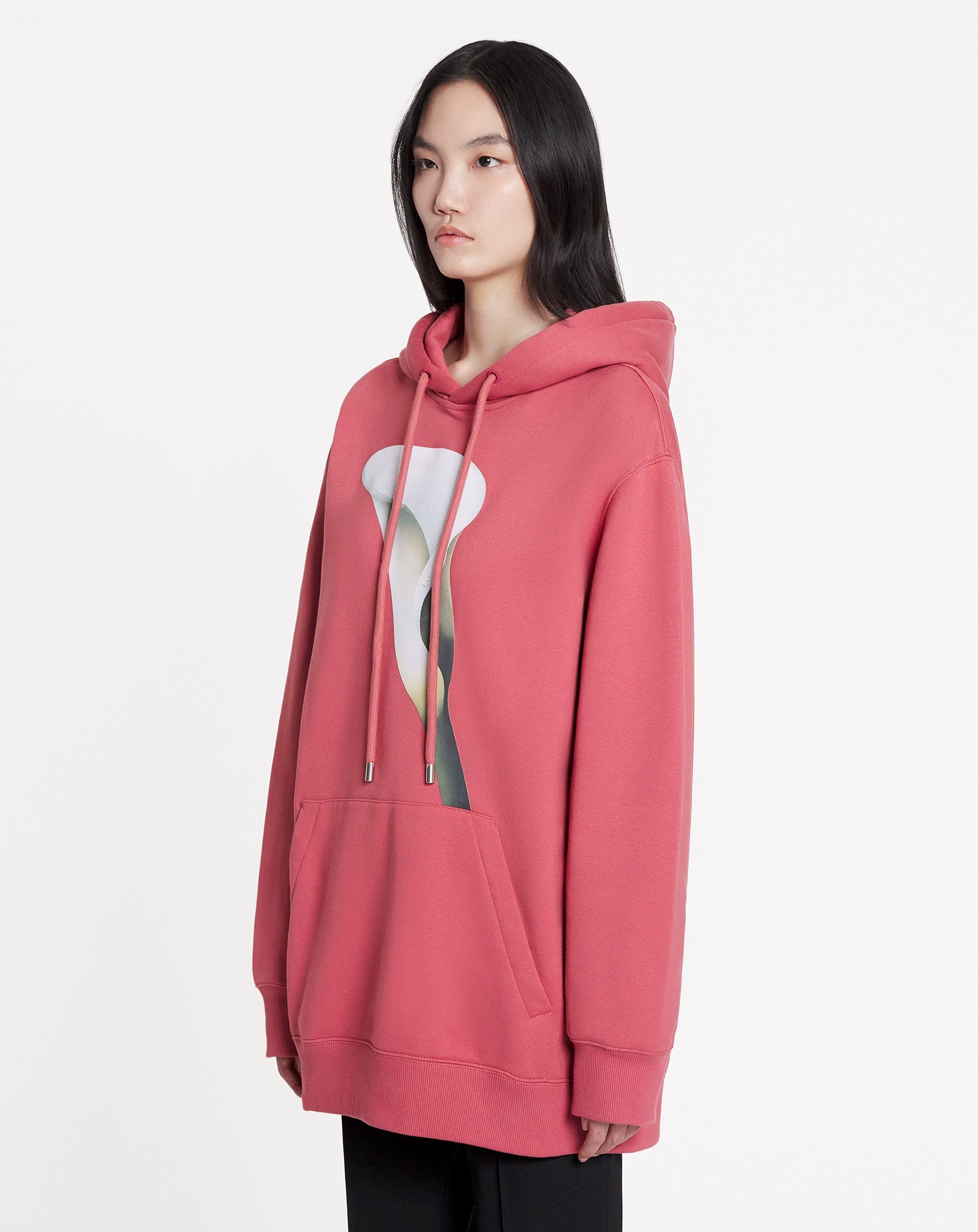 OVERSIZED HOODIE WITH CALLA LILY PRINT - 3