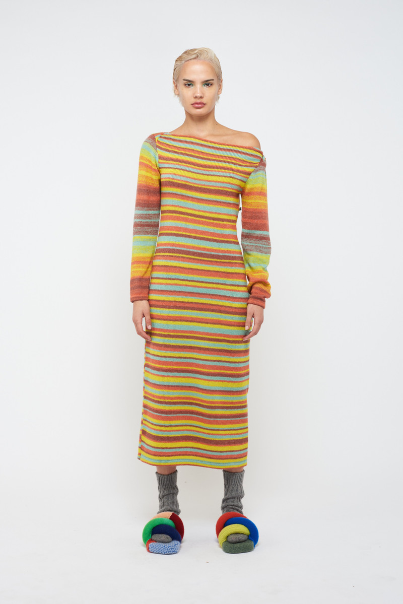 The Elder Statesman NIMBUS OMBRE STRIPE DRESS outlook