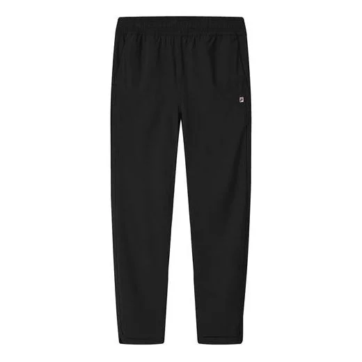 (WMNS) FILA Thin and light Woven Straight Casual Long Pants Black F11W128610F-BK - 1