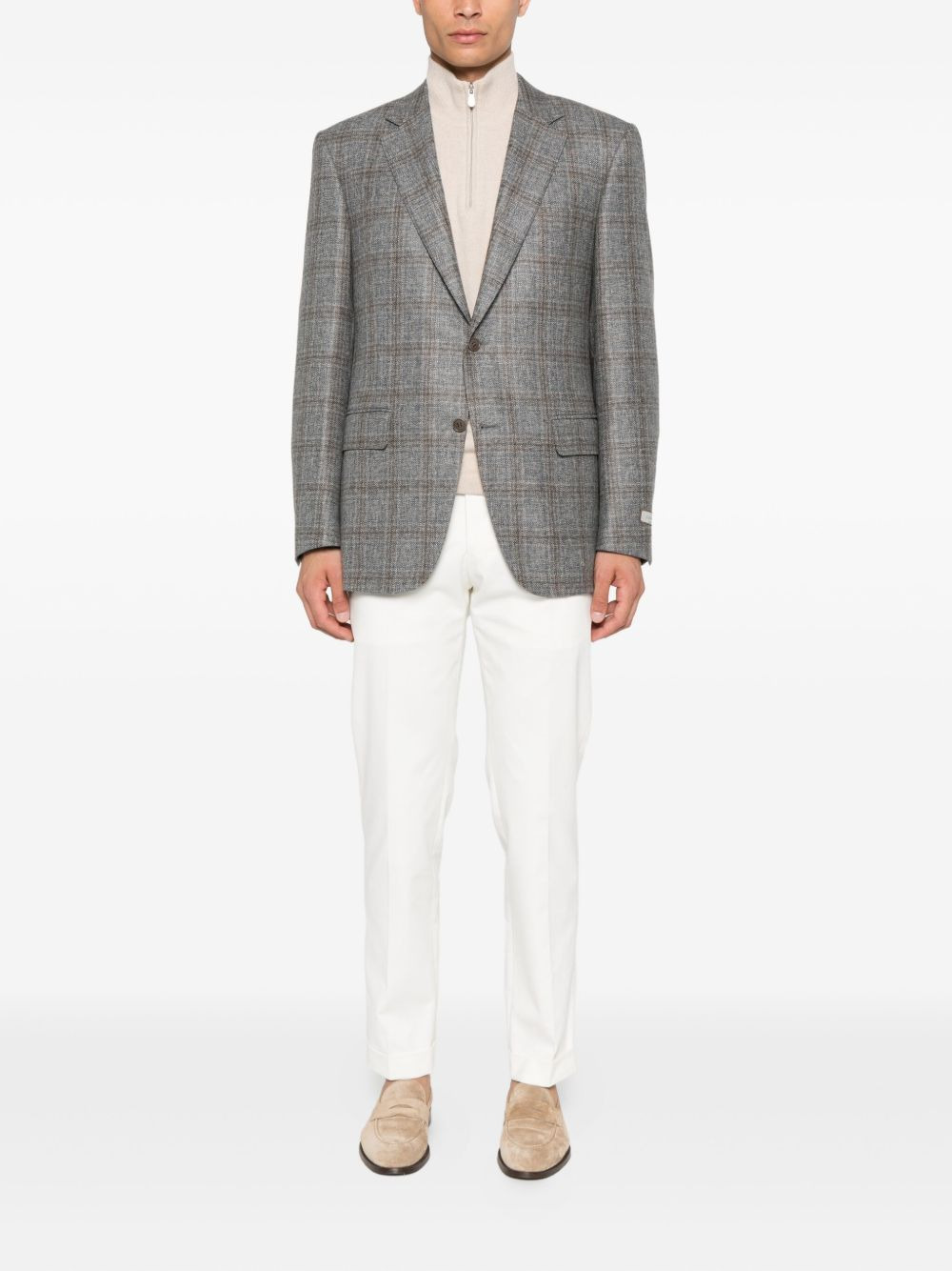 checked wool jacket - 2