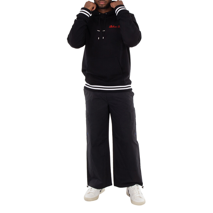 Balmain Signature-Embroidered Cotton Hoodie - 4