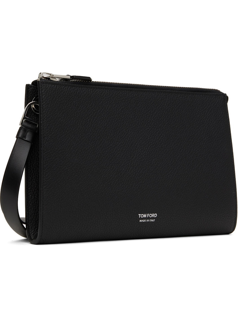 pebbled-leather logo-print clutch 2