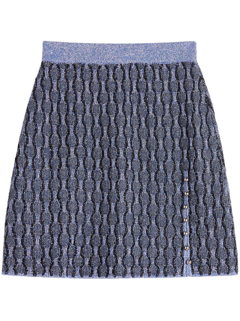 patterned intarsia-knit mini skirt - 1