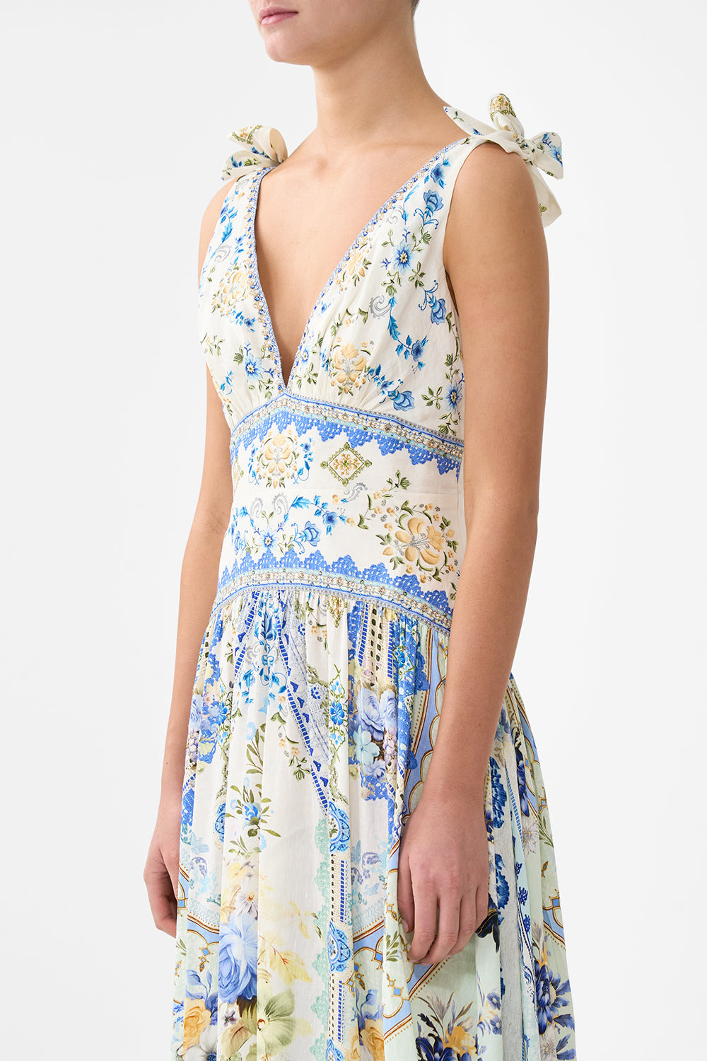 TIE SHOULDER DRESS - 5