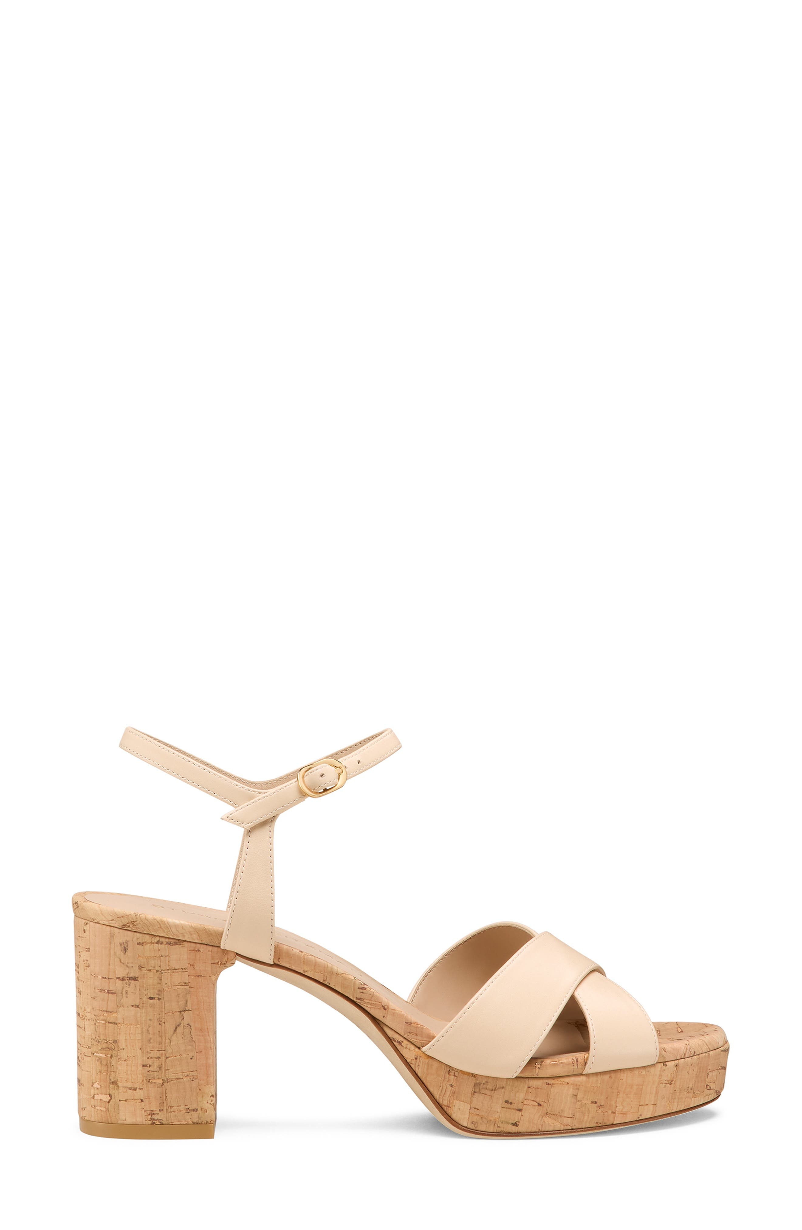 Stuart Weitzman Dayna Ankle Strap Platform Sandal in Barely Beige at Nordstrom - 3