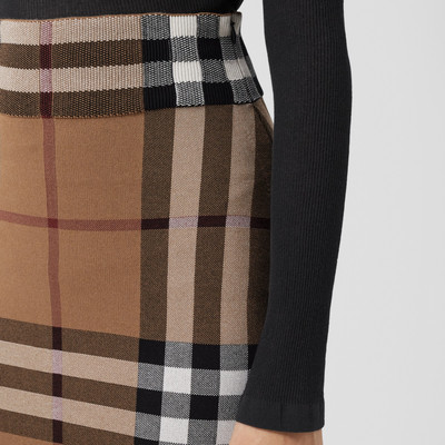 Burberry Check Cotton Silk Blend Jacquard Skirt outlook
