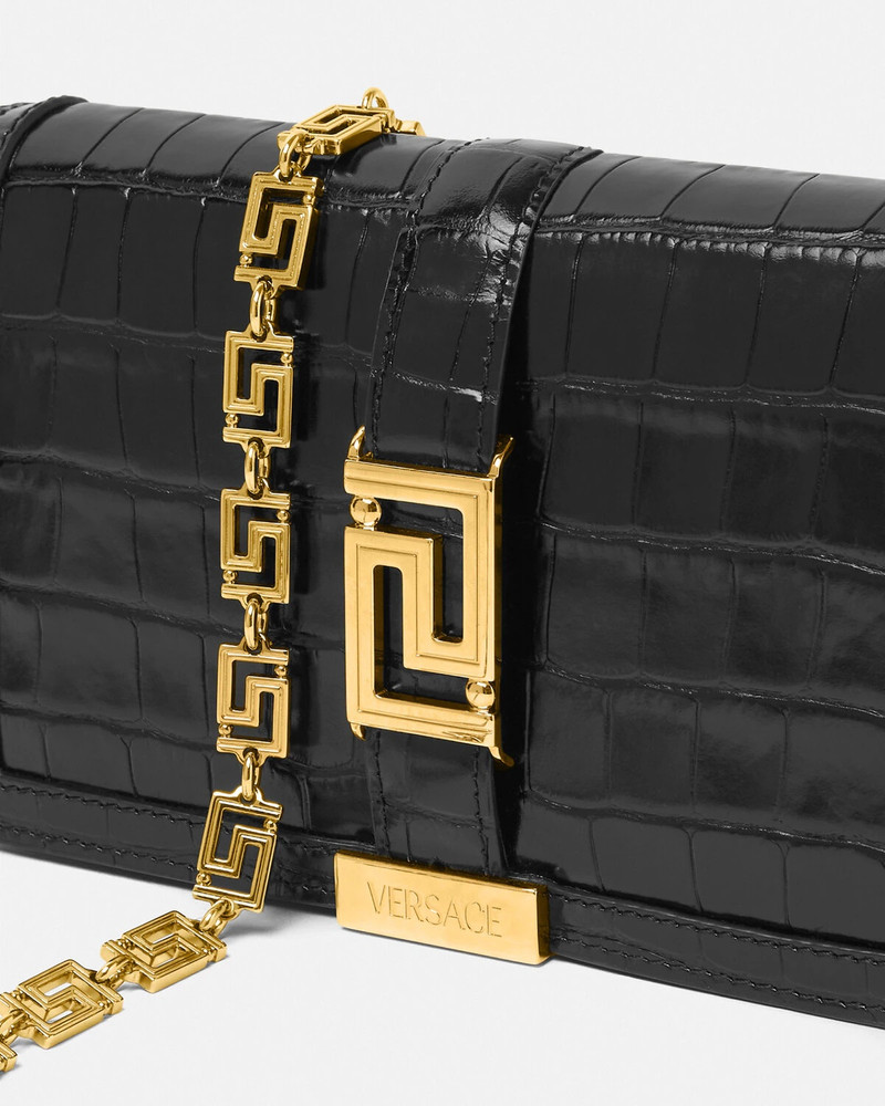Croc-Effect Greca Goddess Mini Bag 5
