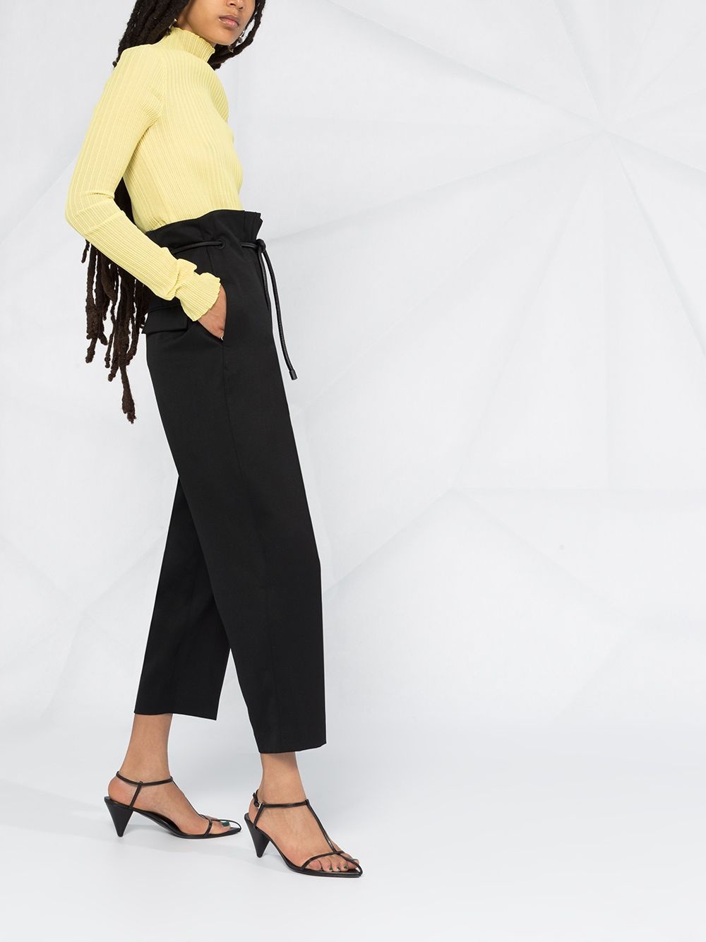 belted high-waisted trousers - 6