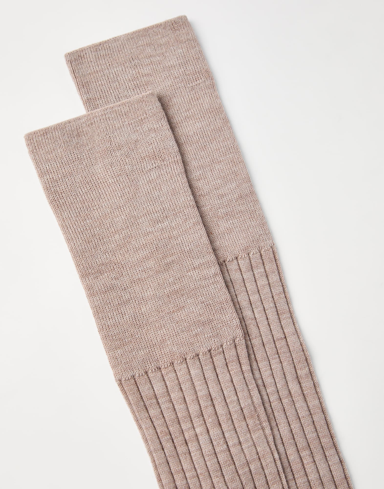 Virgin wool and cashmere rib knit socks - 2