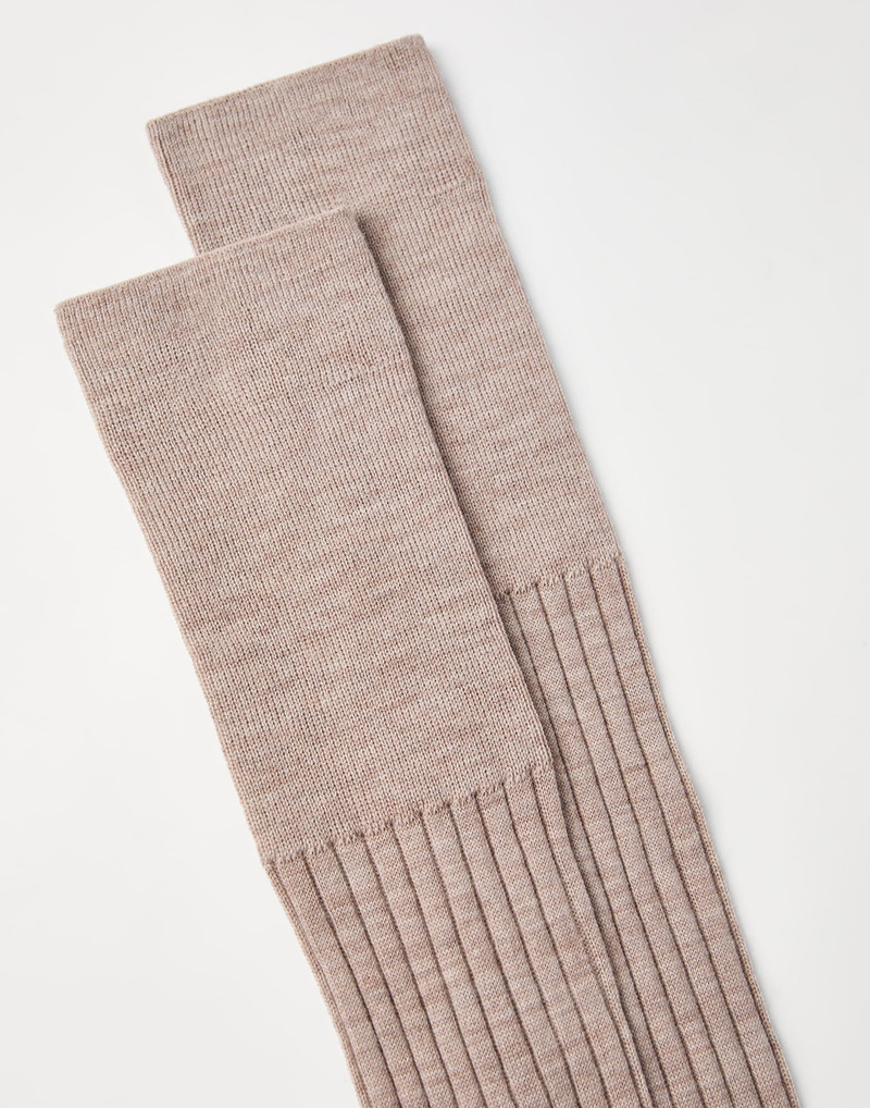 Brunello Cucinelli Virgin wool and cashmere rib knit socks outlook
