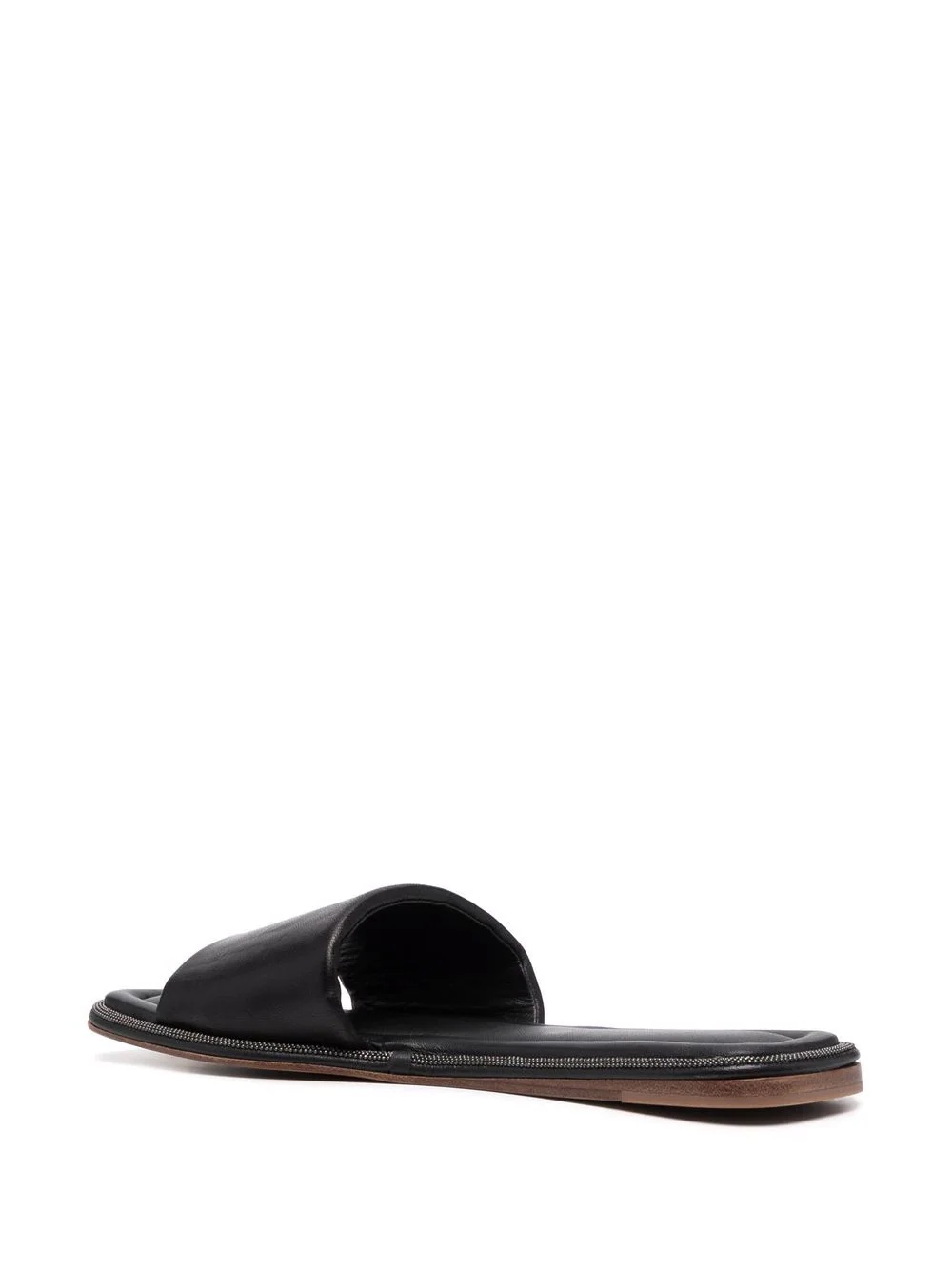 monili-embellished leather slides - 3