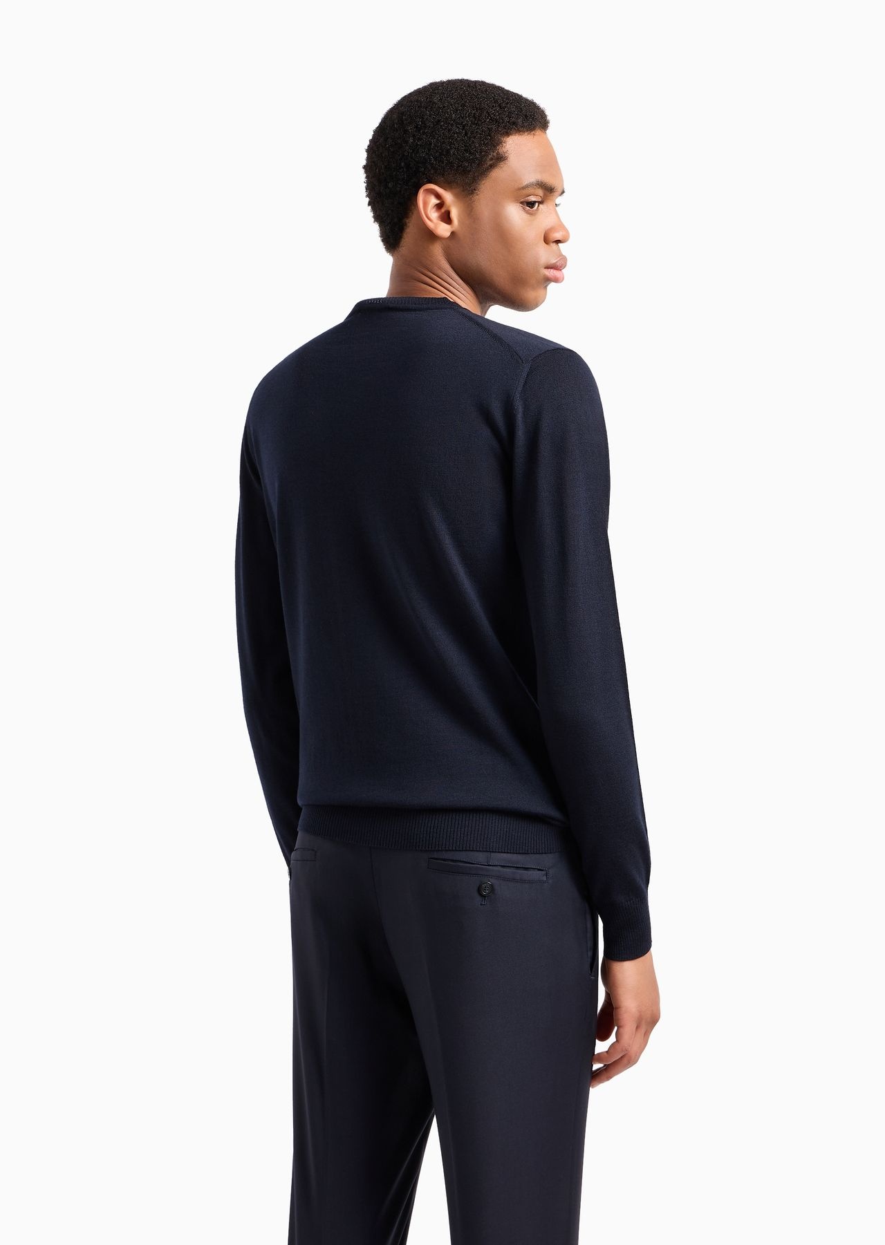 Pure virgin wool V-neck jumper - 4