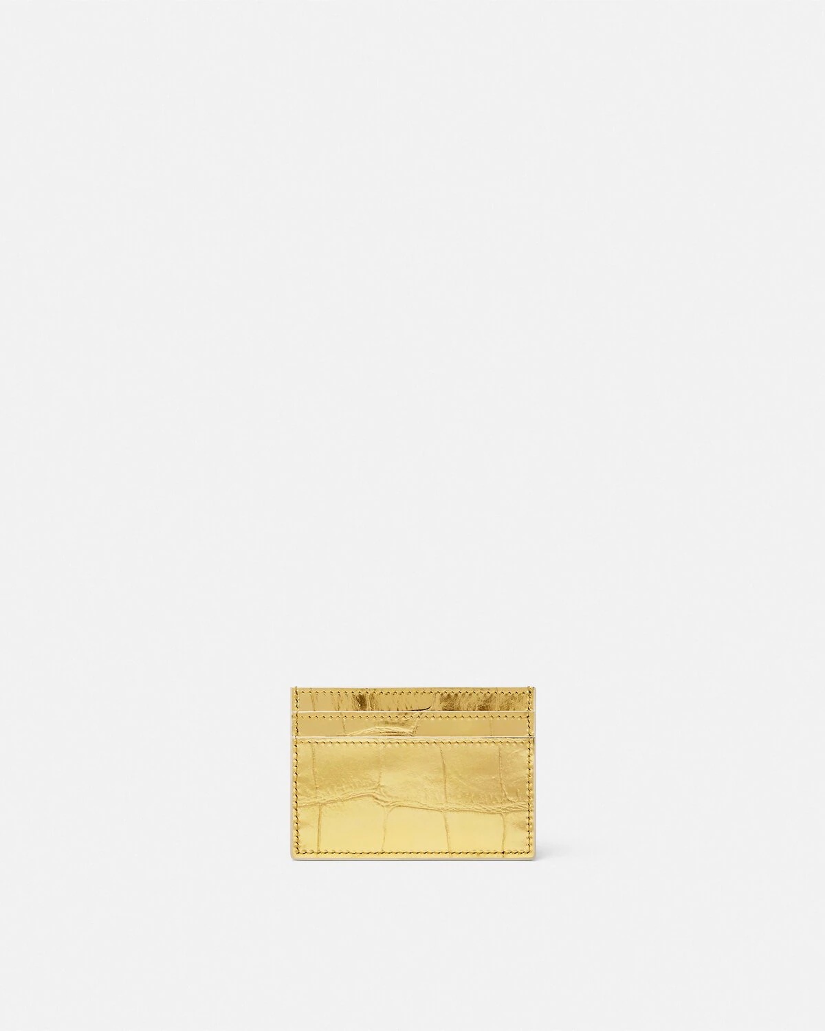 Croc-Effect Greca Goddess Card Holder - 3