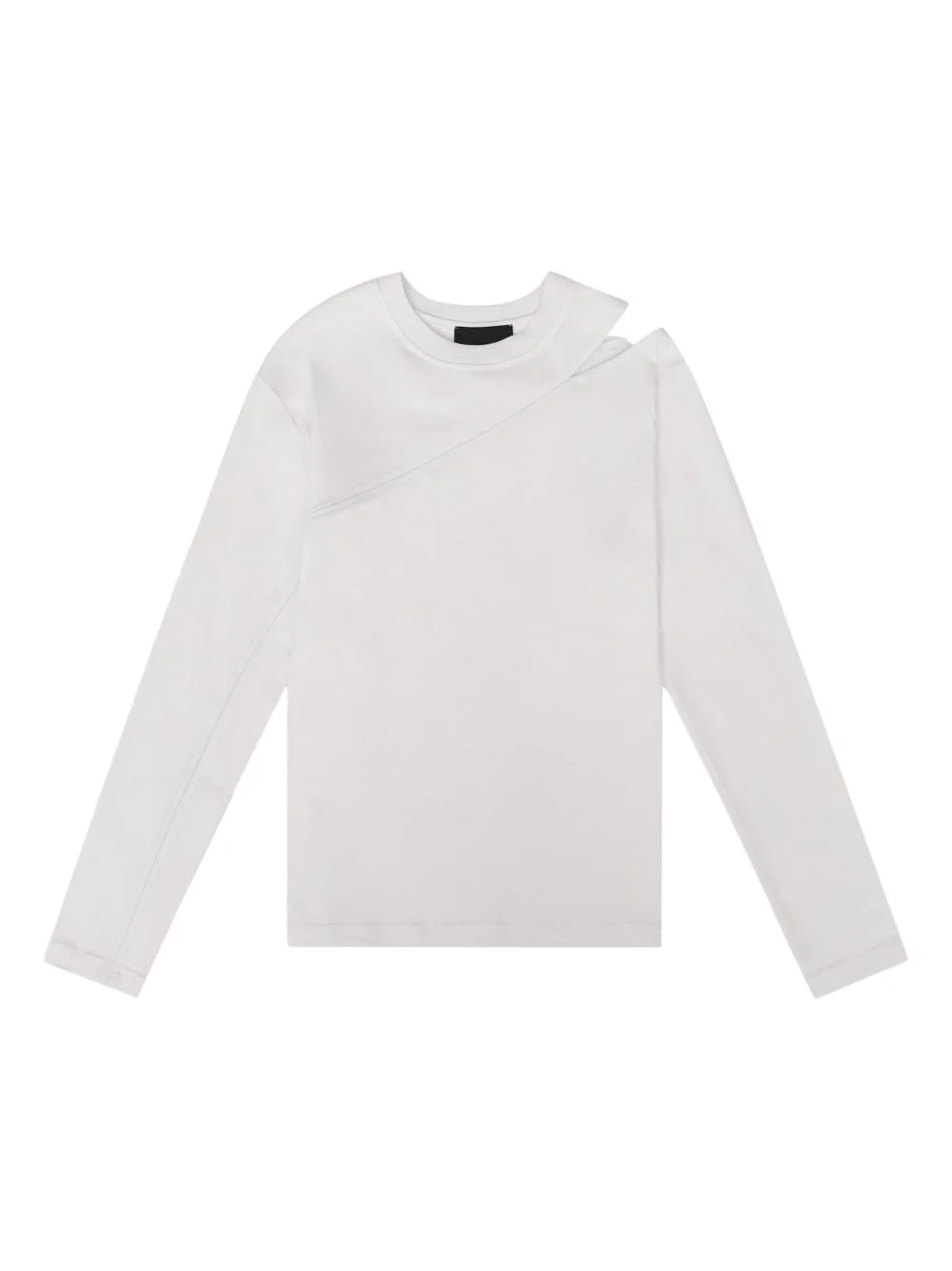 diagonal-seam long-sleeve T-shirt - 1