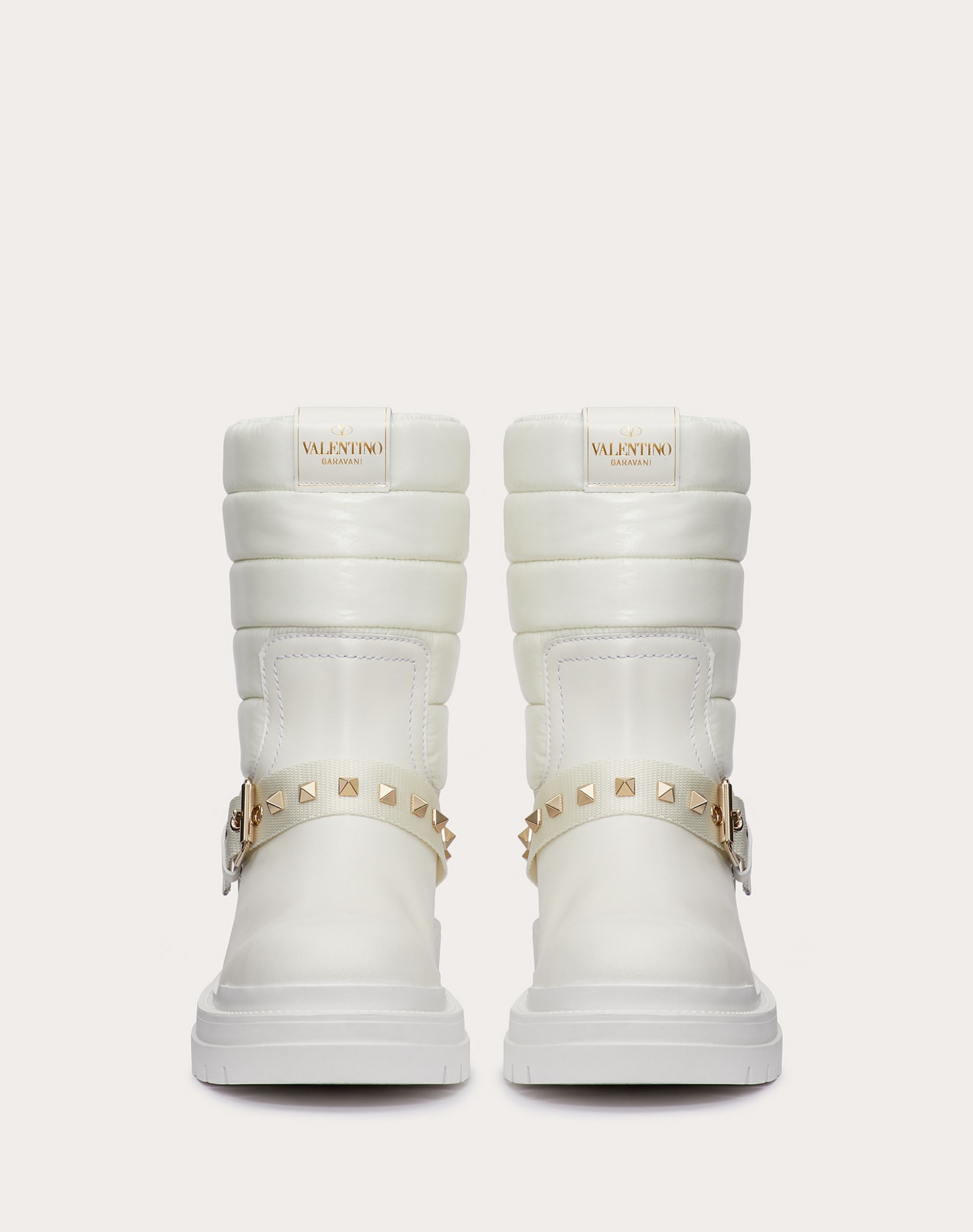 WATERPROOF CALFSKIN AND TECHNICAL NYLON ROCKSTUD ANKLE BOOT 20MM - 4