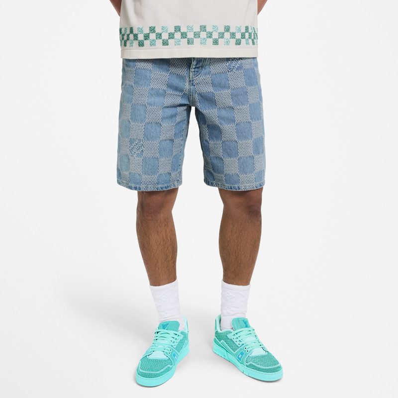 Louis Vuitton Damier 3D Light Denim Shorts outlook