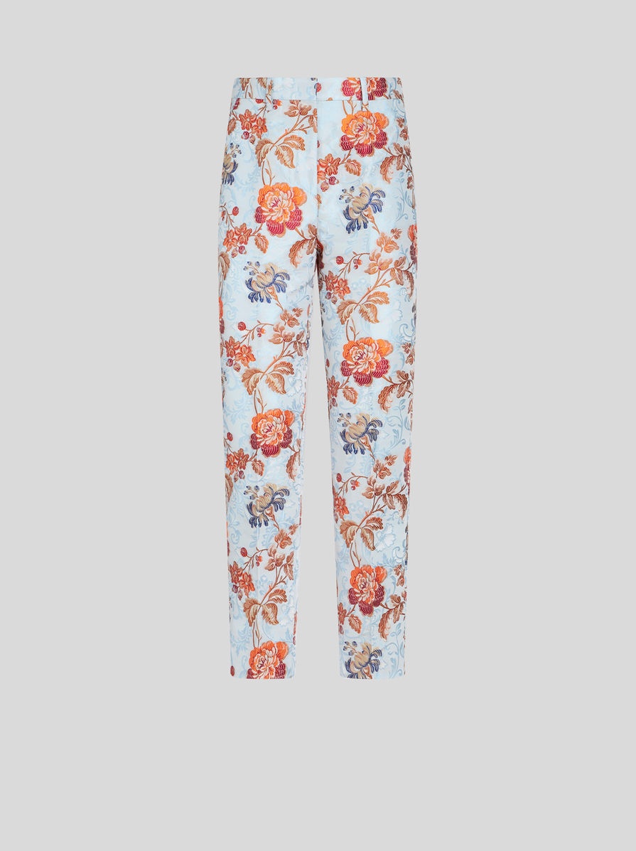 FLORAL JACQUARD TROUSERS - 1