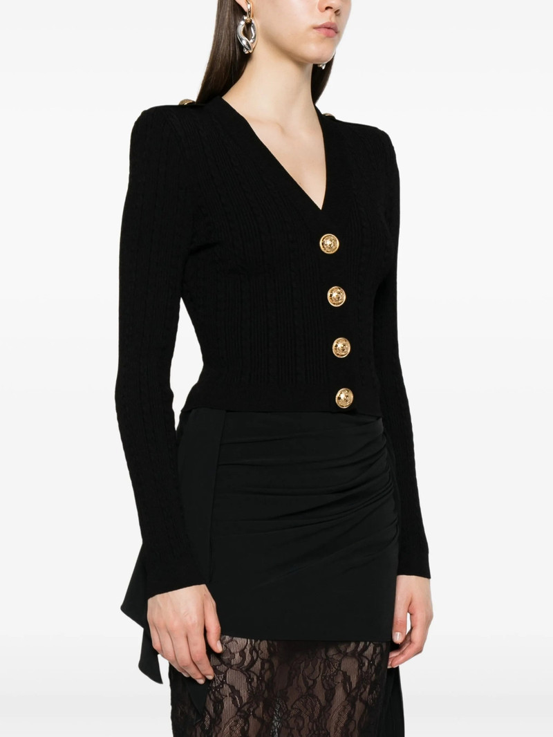 Balmain Ribbed Button-up Cardigan 5