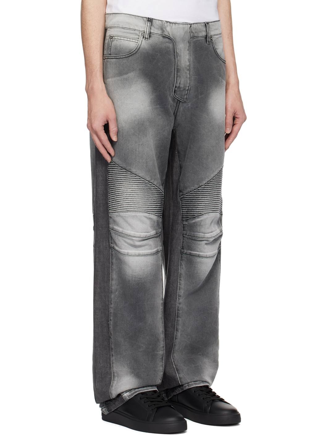 Gray Loose-Fit Biker Jeans - 2