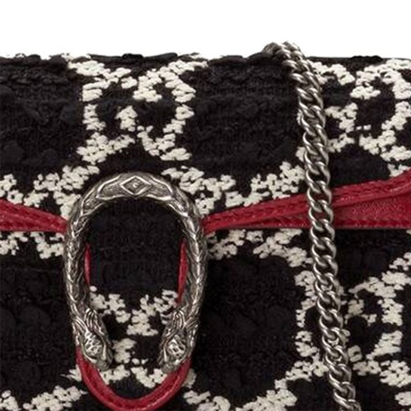 (WMNS) Gucci Dionysus Tiger Head Logo Chain Shoulder Messenger Bag Mini Black / Red 476432-HS8AN-116 8