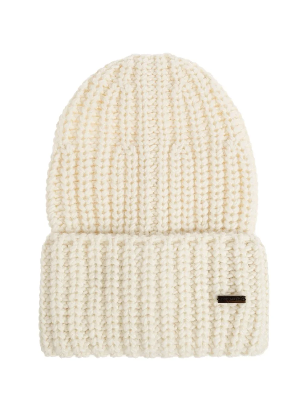 logo-plaque beanie hat - 1