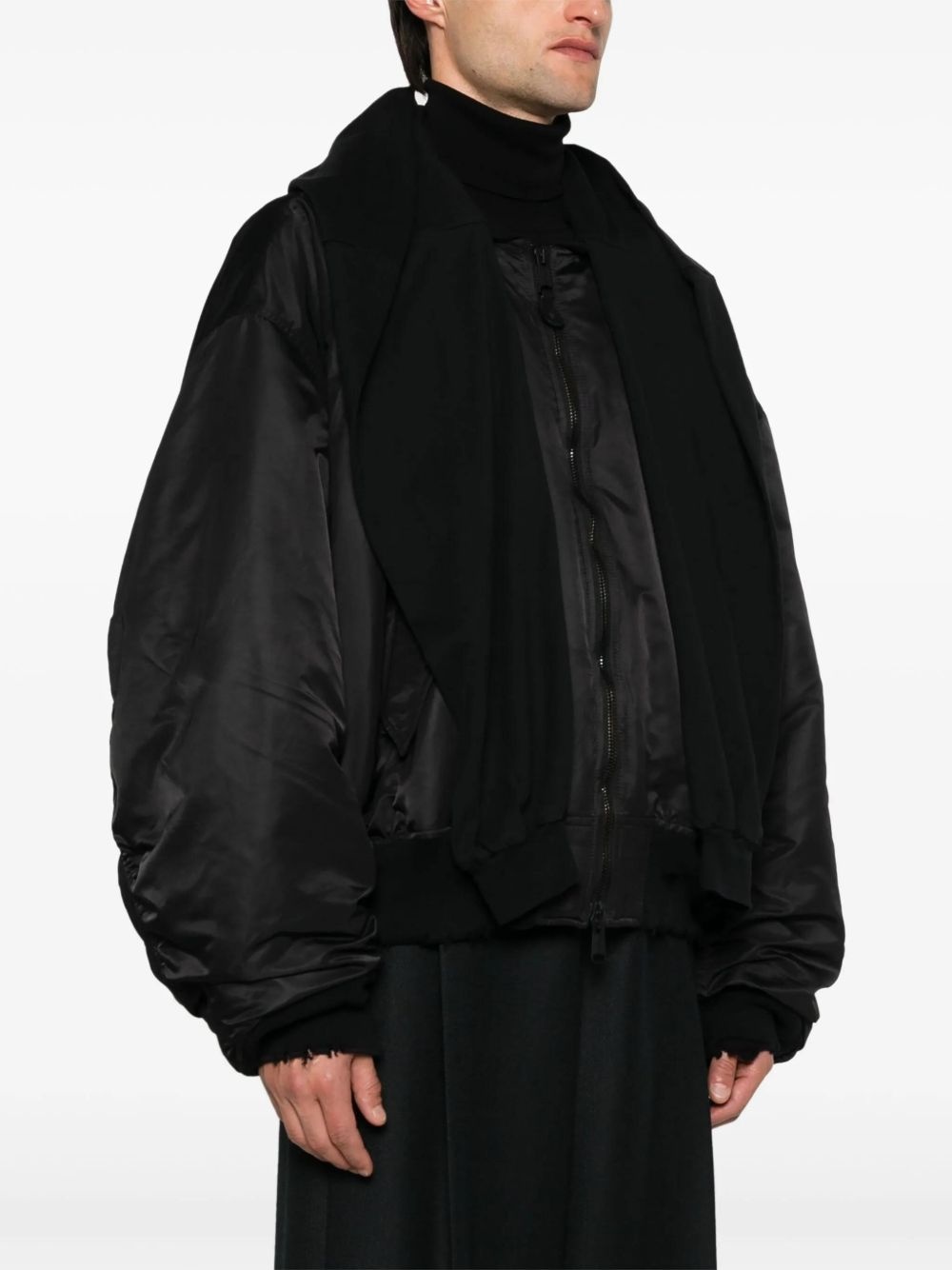 logo-tag bomber jacket - 3