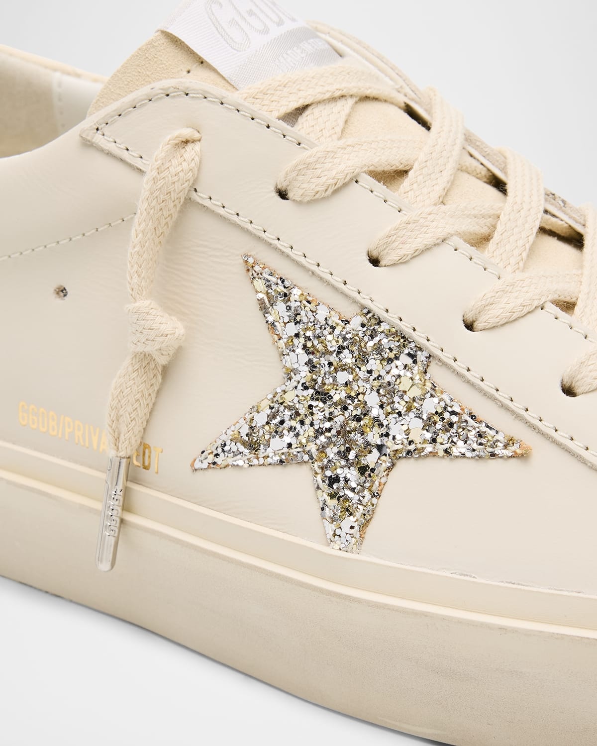Golden Goose Hi Star Leather Glitter Low-Top Sneakers