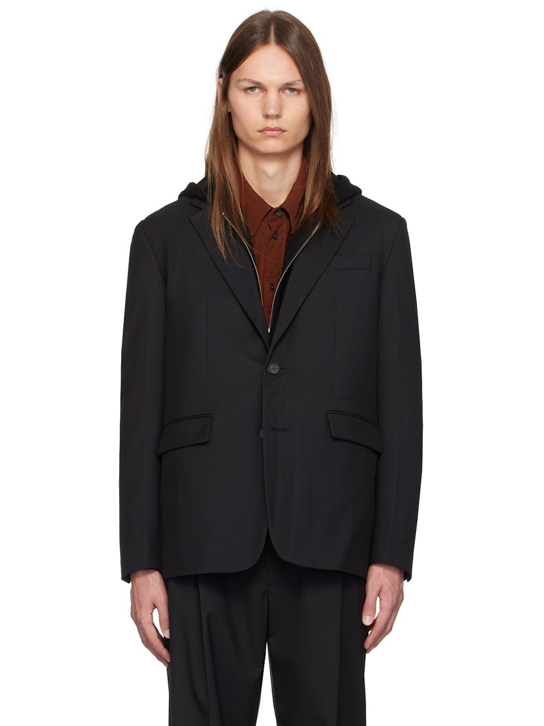 Black Twill Blazer - 1