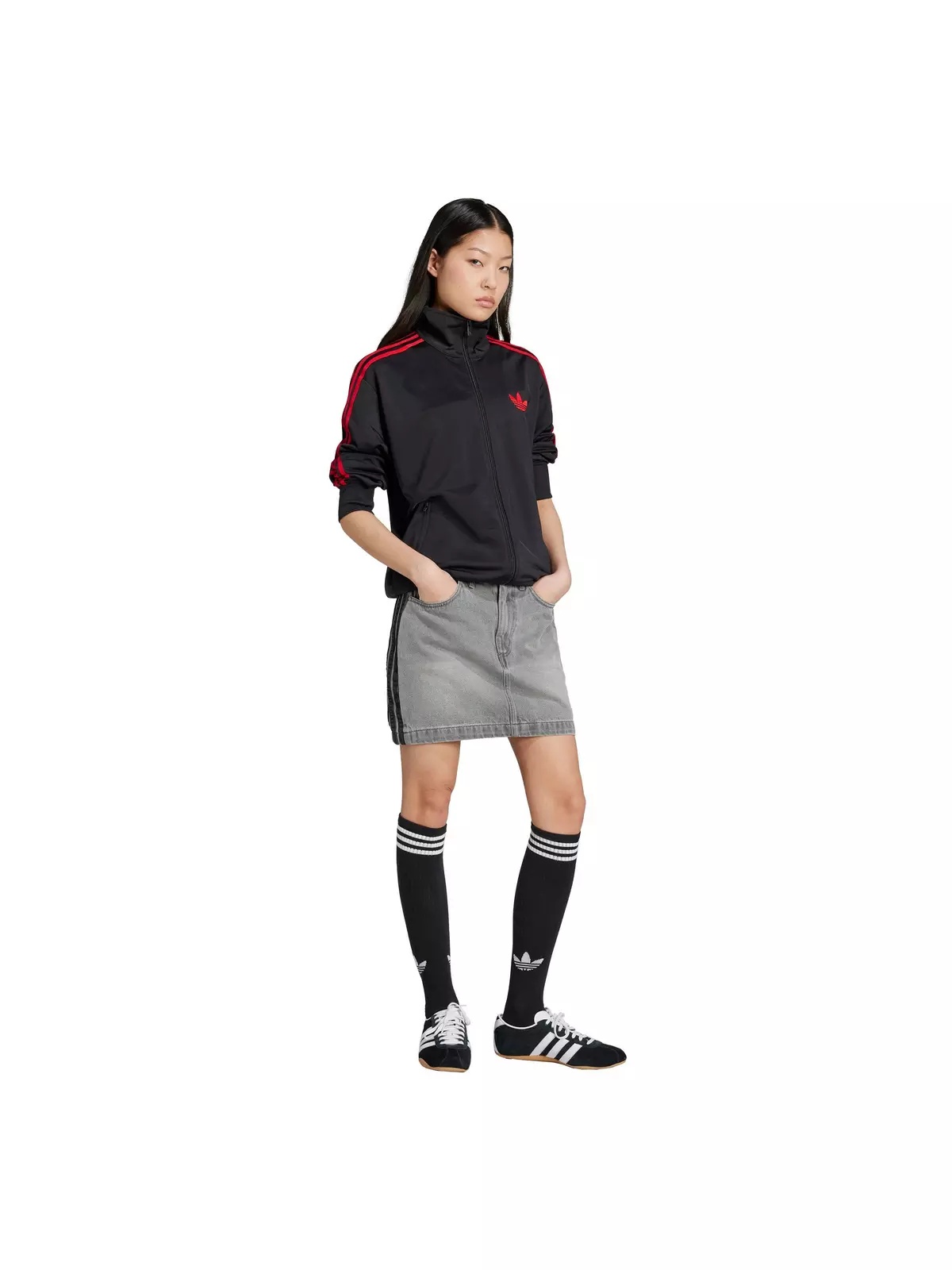 Originals Women's Adicolor Classic Firebird Loose Track Top -Black/Red - 5