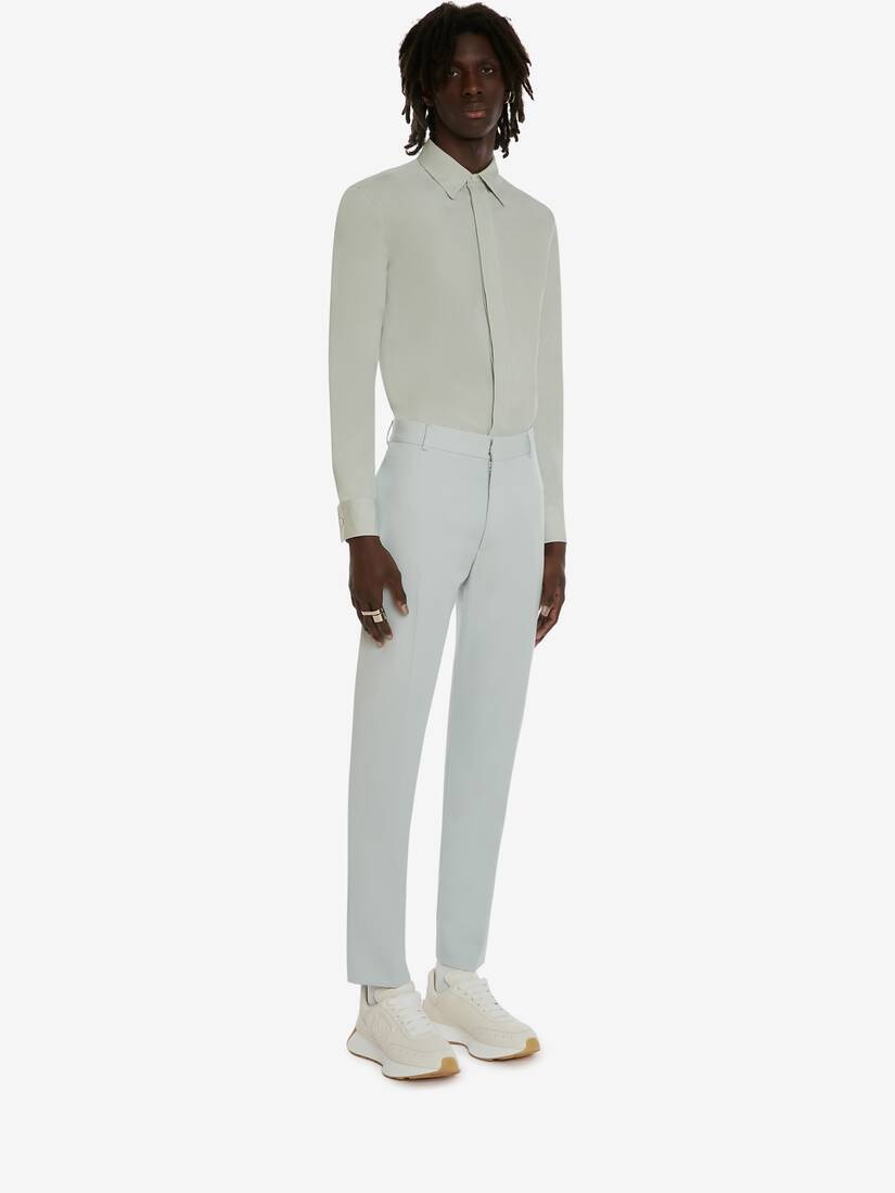 Men's Tailored Cigarette Trousers in Opal - 3