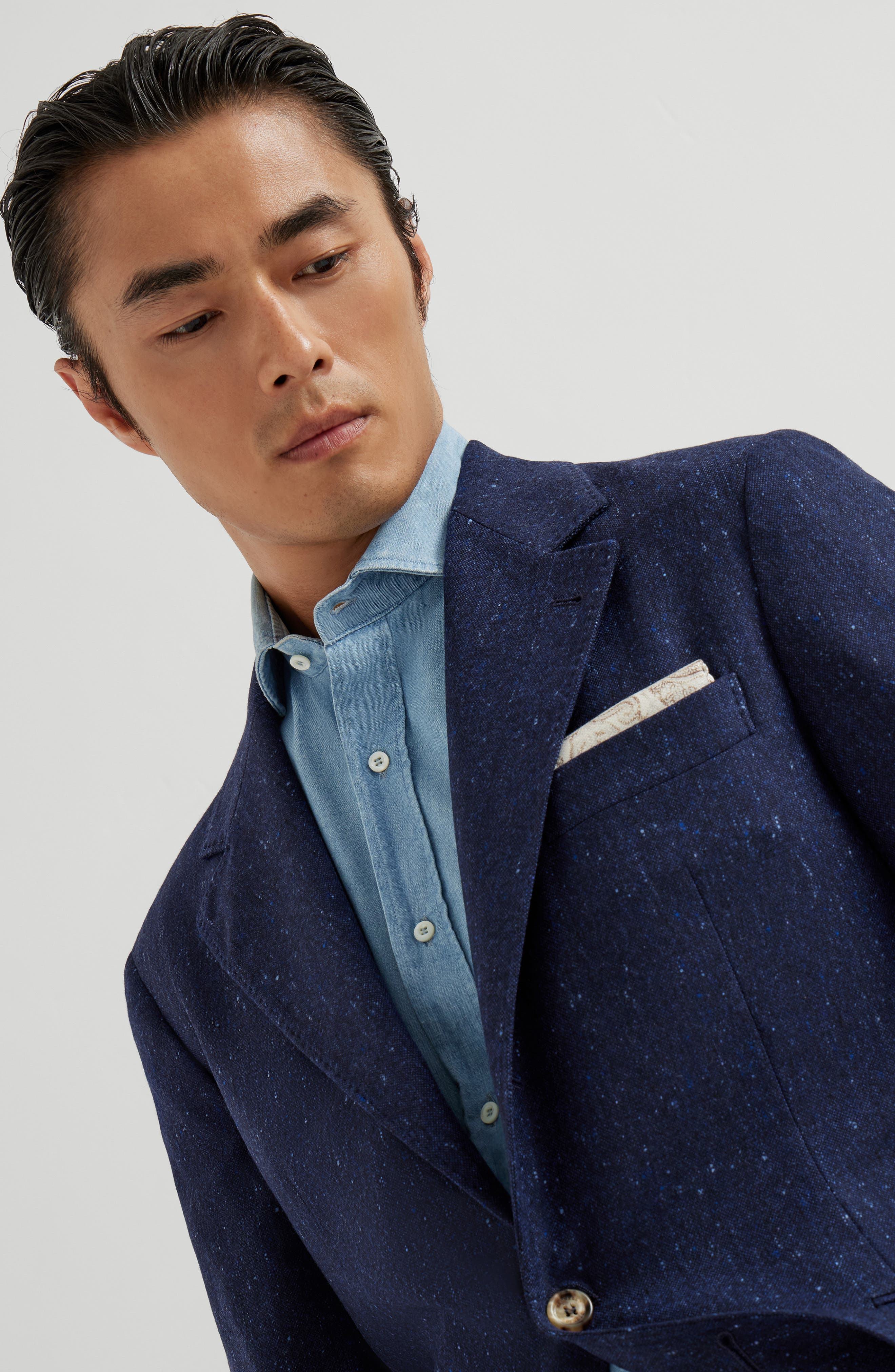 Brunello Cucinelli Grisaille Cavallo blazer in Sapphire at Nordstrom - 4