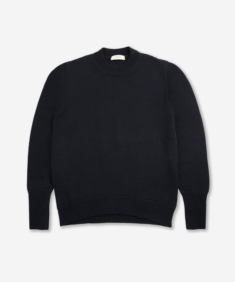 Regular-fit crewneck sweater in certified merino wool 1