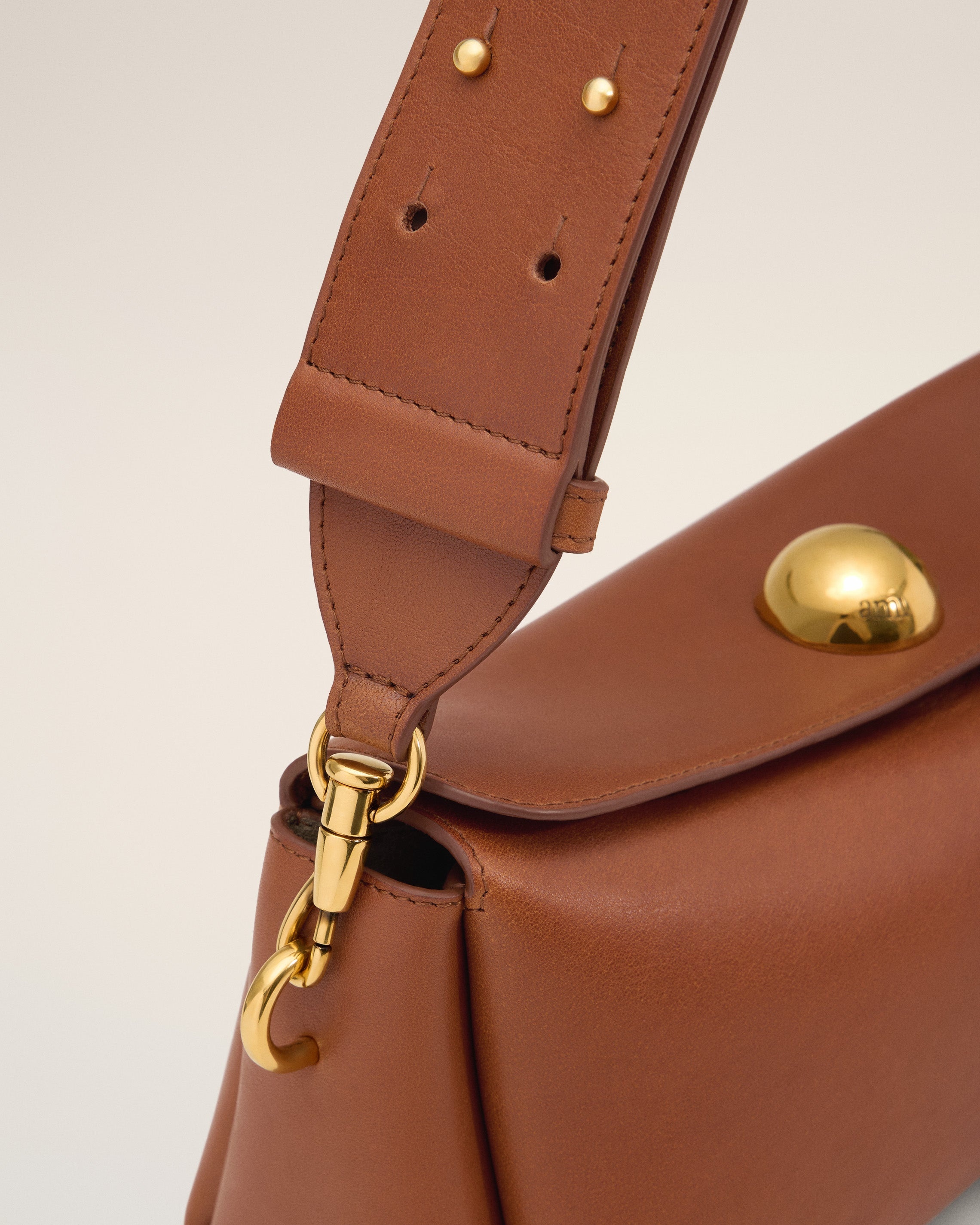 BROWN LEATHER CARROUSEL BAG - 4