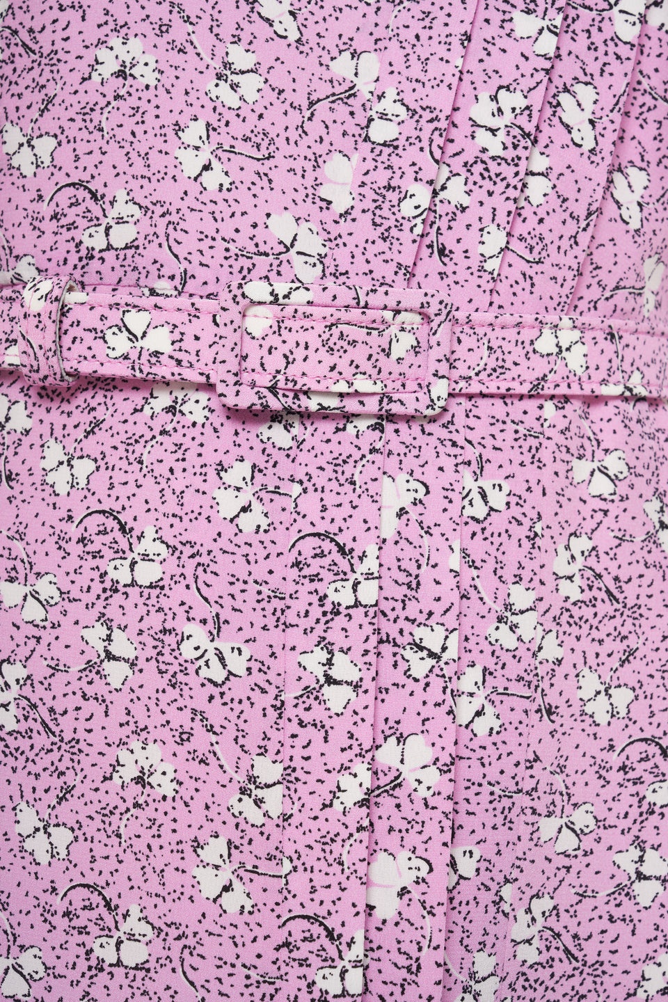 CLOVER PRINT SILK DRESS WITH BELT - 3