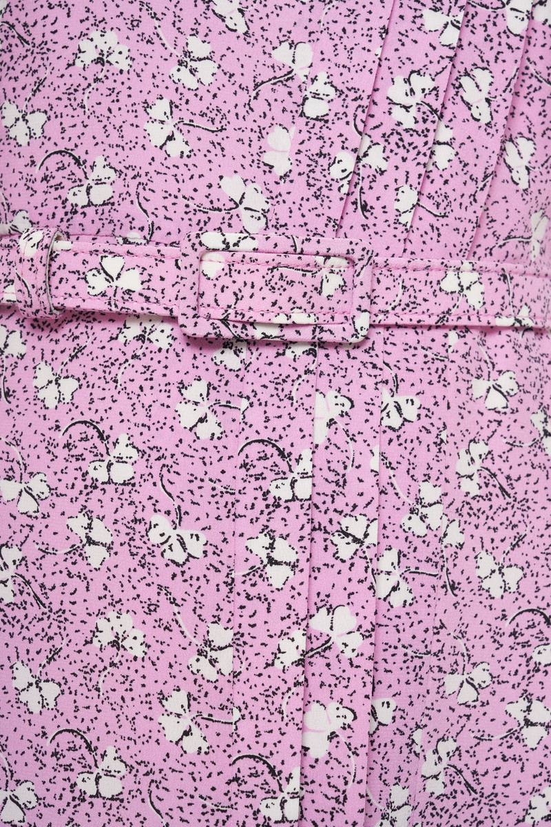 CLOVER PRINT SILK DRESS WITH BELT 3