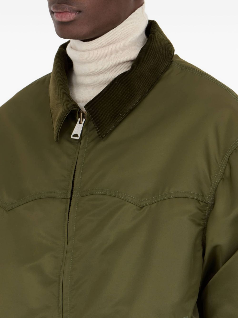 corduroy-collar bomber jacket - 2