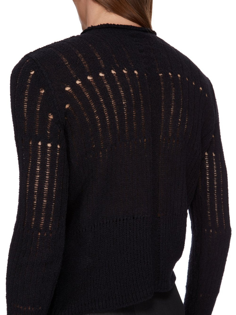 Black Hollywood Cropped Biker Round Neck Sweater 5