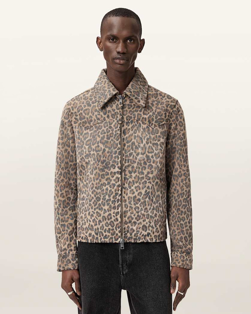 DELLCOT LEOPARD PRINT SUEDE JACKET 8