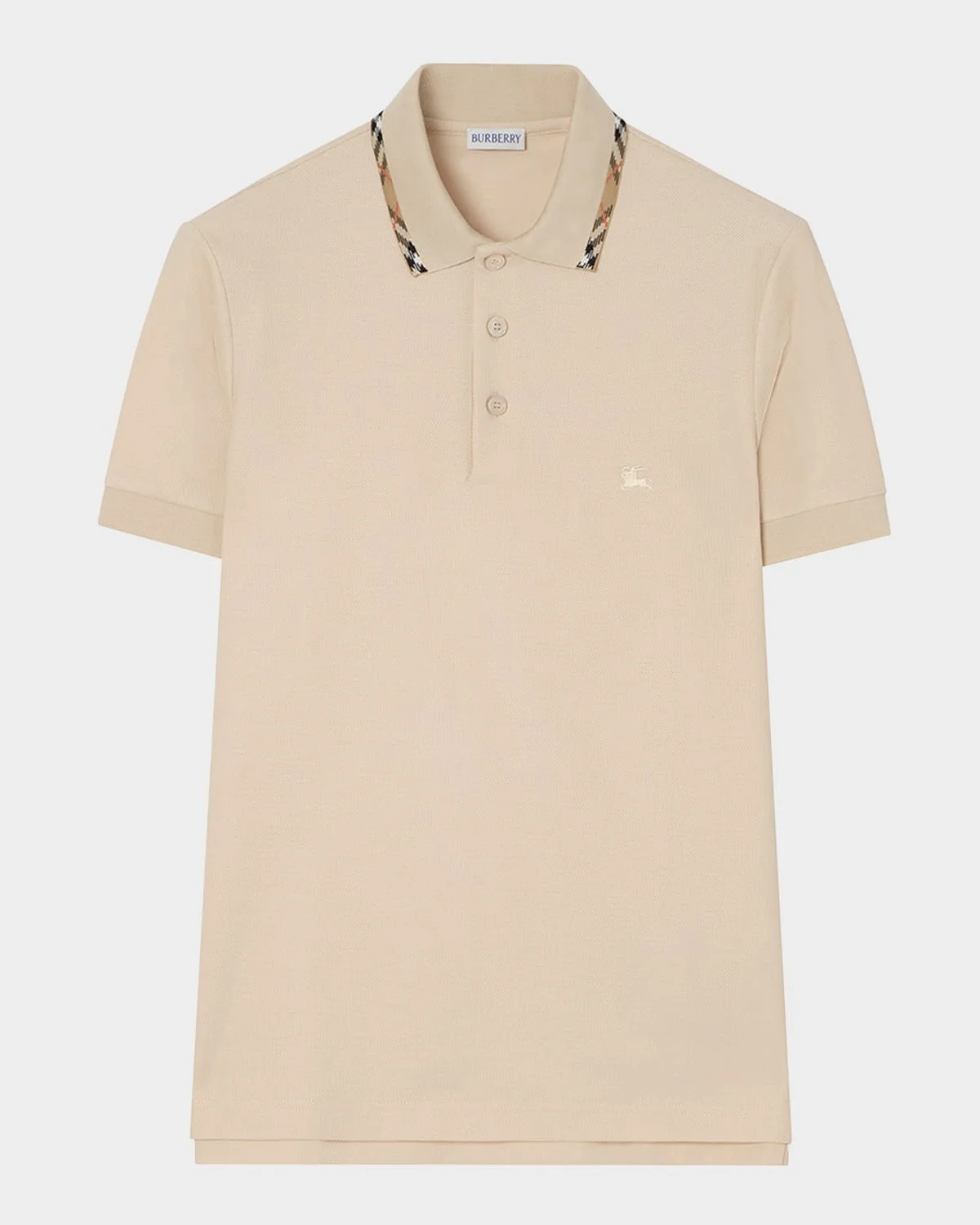 Men's Slim Fit Check-Placket Pique Polo Shirt - 1