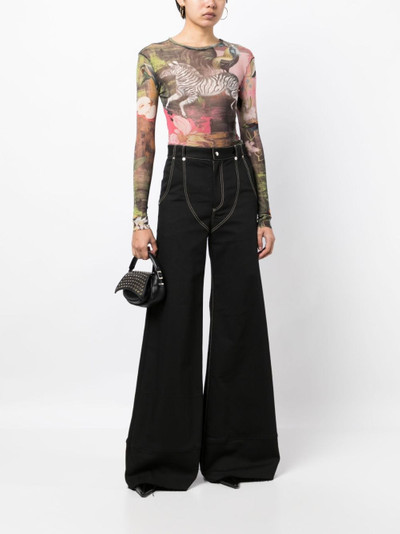 Monse graphic-print mesh top outlook