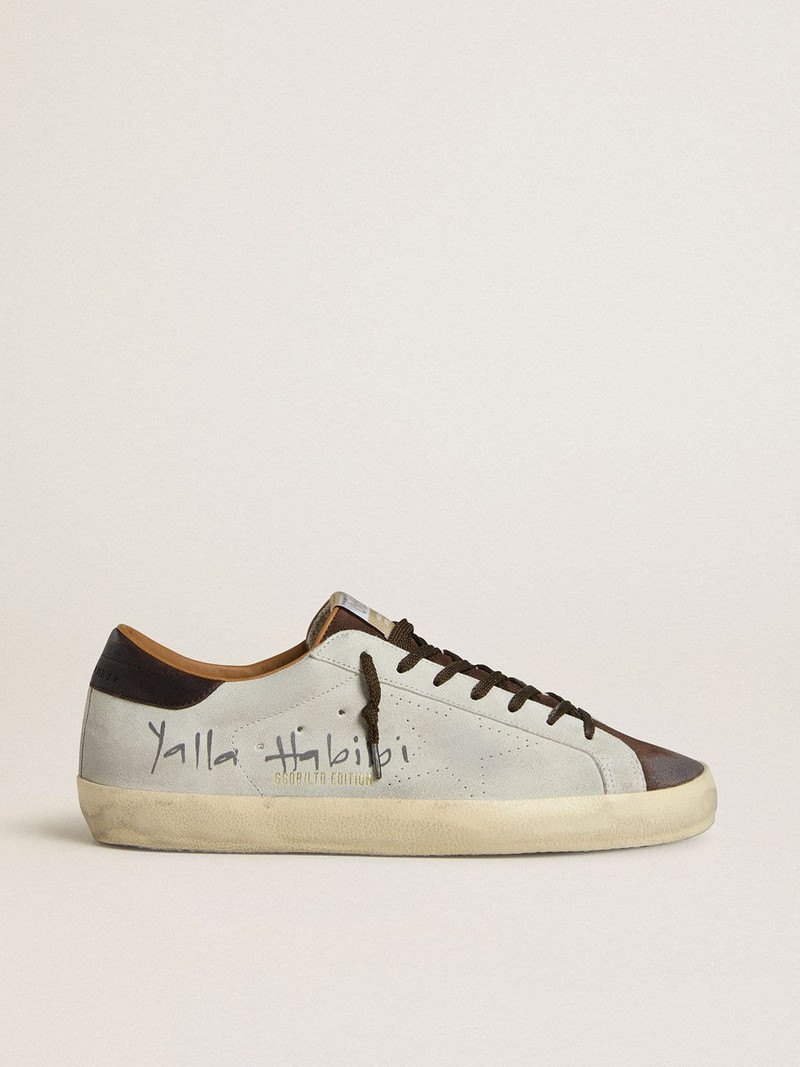 Men's Super-Star LTD in gray suede with perforated star and ebony suede tongue 1