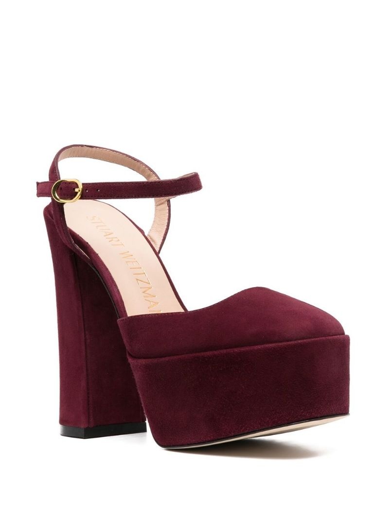 square-toe 115mm suede platform pumps - 2