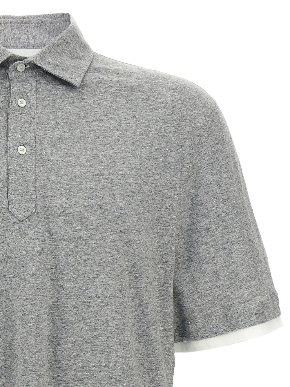 mélange-effect polo shirt - 3