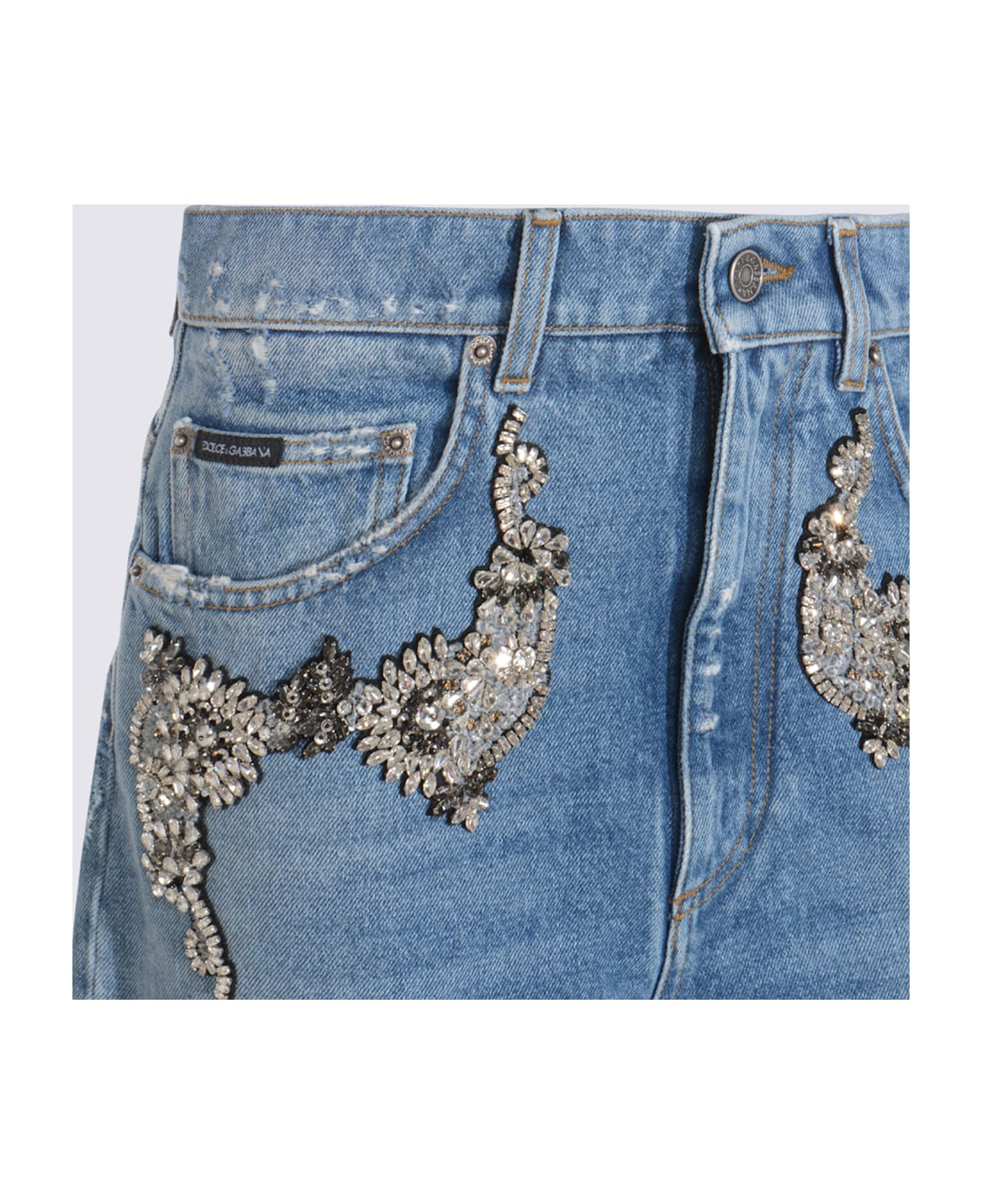 Blue Cotton Jeans - 3