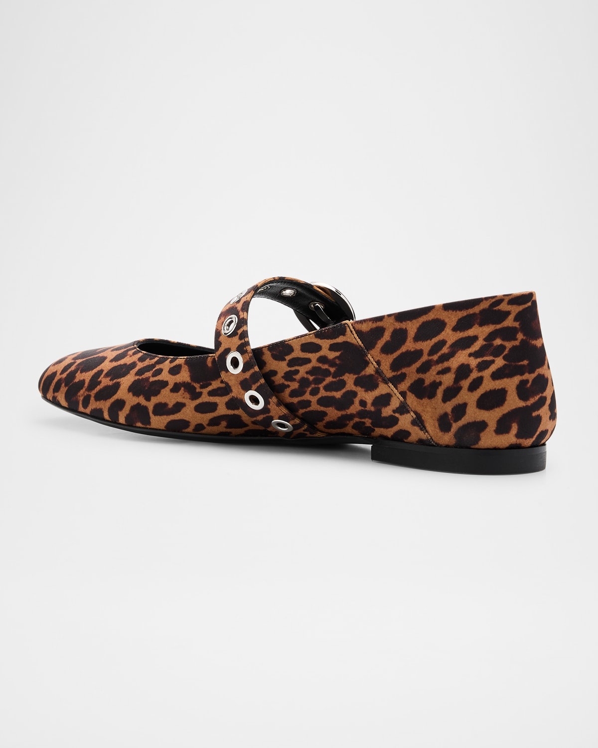 Supermoto Leopard Mary Jane Ballerina Flats - 4